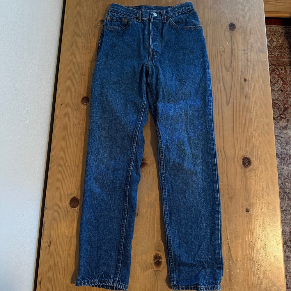 Vintage Levis 26501 501xx Jeans 25x29 High Waist Straight Leg Indigo Made In USA
